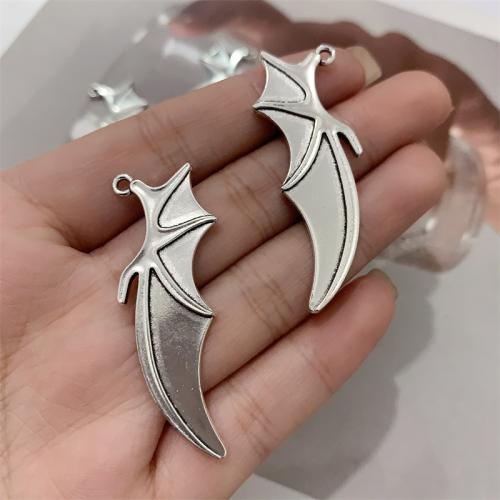 Wing Shaped Tibetan Style Pendants, antique silver color plated, DIY, 18x50mm, 100PCs/Bag, Sold By Bag