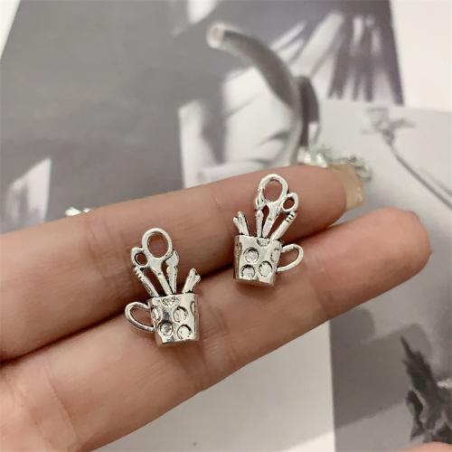 Tibetan Style Pendants, Cup, antique silver color plated, DIY, 13x19mm, 100PCs/Bag, Sold By Bag