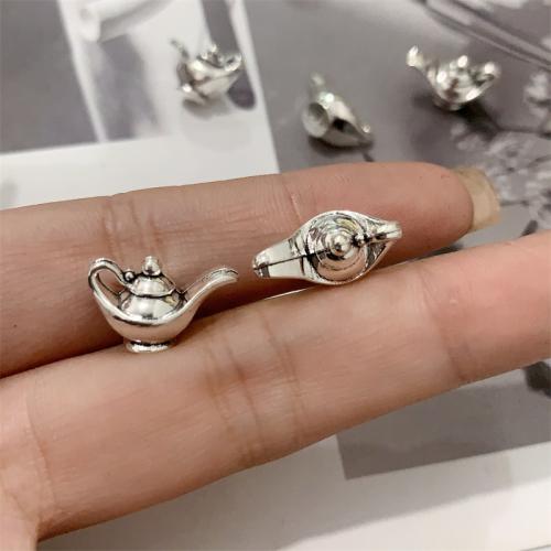 Tibetan Style Pendants, Teapot, antique silver color plated, DIY, 17x11mm, 100PCs/Bag, Sold By Bag