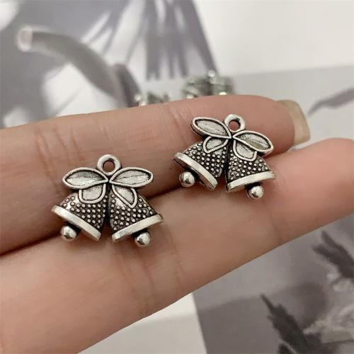 Tibetan Style Christmas Pendants, Christmas Bell, antique silver color plated, DIY, 17x14mm, 100PCs/Bag, Sold By Bag