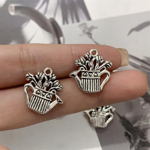 Tibetan Style Pendants, Teapot, antique silver color plated, DIY, 19x20mm, 100PCs/Bag, Sold By Bag