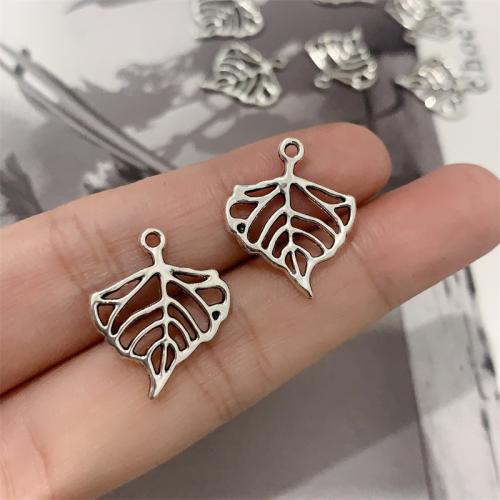 Tibetan Style Leaf Pendants, antique silver color plated, DIY, 17x20mm, 100PCs/Bag, Sold By Bag