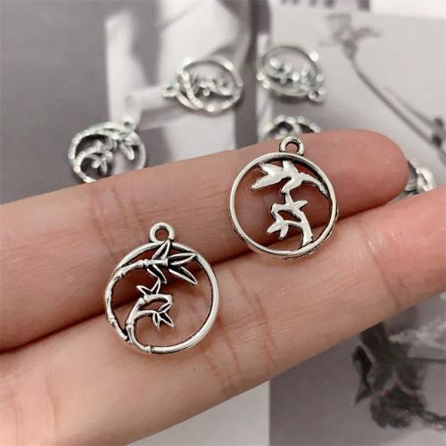 Tibetan Style Pendants, Bamboo, antique silver color plated, DIY, 15x17mm, 100PCs/Bag, Sold By Bag