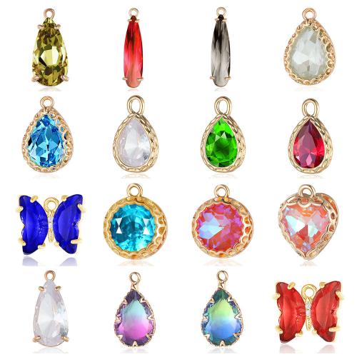 Crystal Pendants, Brass, plated, DIY & different styles for choice, more colors for choice, nickel, lead & cadmium free, Sold By PC