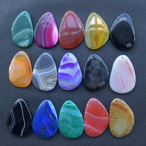 Agate Jewelry Pendants, DIY, more colors for choice, 60x40x5.50mm, Sold By PC