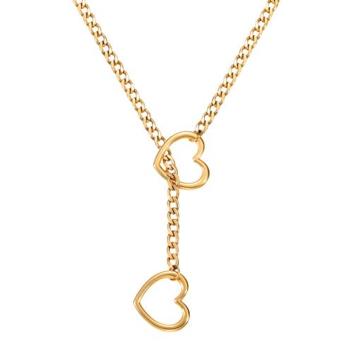 Stainless Steel Jewelry Necklace, 304 Stainless Steel, 18K gold plated, fashion jewelry & for woman, golden, Length:Approx 59 cm, Sold By PC