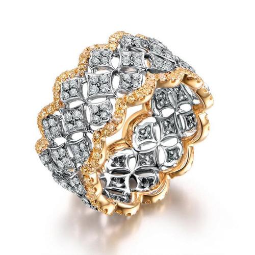 Cubic Zirconia Micro Pave Brass Ring, different size for choice & micro pave cubic zirconia & for woman, Sold By PC