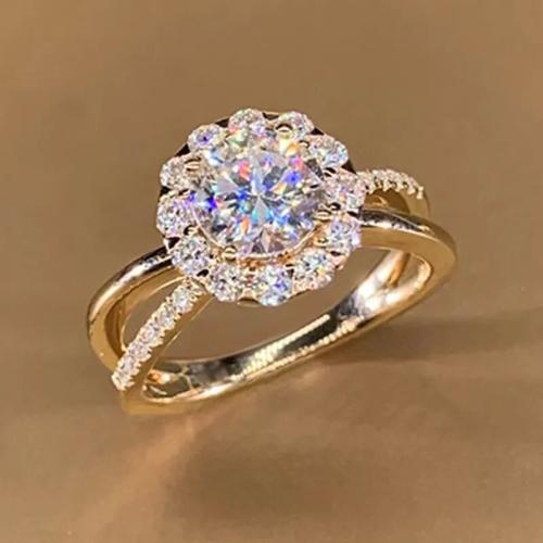 Cubic Zirconia Micro Pave Brass Ring, different size for choice & micro pave cubic zirconia & for woman, Sold By PC