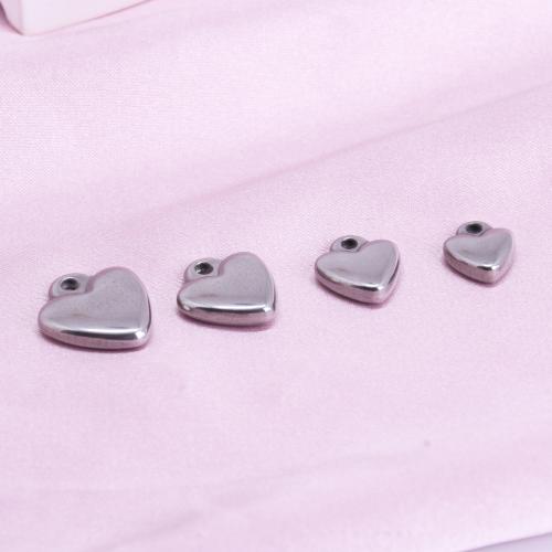 Stainless Steel Heart Pendants, 304 Stainless Steel, polished, DIY & different size for choice, 10PCs/Bag, Sold By Bag