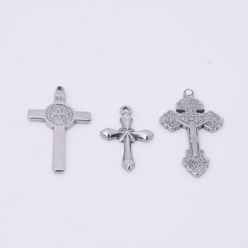 Pendentifs en acier inoxydable de la Croix-, Acier inoxydable 304, DIY & polissage à la machine & styles différents pour le choix, 10PC/sac, Vendu par sac