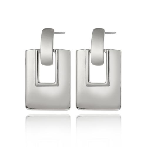 Boucles d'oreilles pendantes en laiton, rectangle, Placage, bijoux de mode & pour femme, plus de couleurs à choisir, protéger l'environnement, sans nickel, plomb et cadmium, 23.70x42mm, Vendu par paire