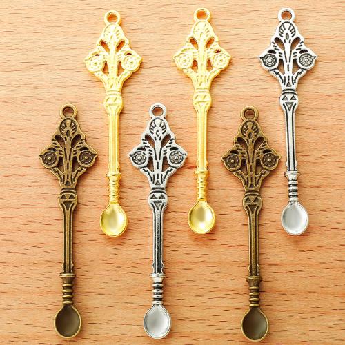 Tibetan Style Pendants, Spoon, plated, DIY, more colors for choice, 60x15mm, 100PCs/Bag, Sold By Bag