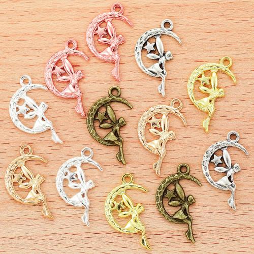 Tibetan Style Moon Pendants, plated, DIY, more colors for choice, 25x15mm, 100PCs/Bag, Sold By Bag