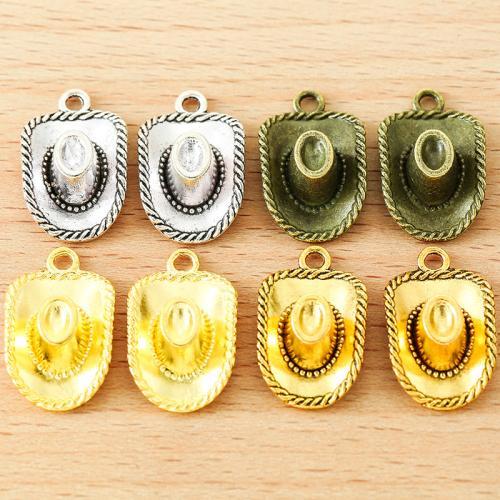 Tibetan Style Hat pendentifs, alliage de zinc, chapeau, Placage, DIY, plus de couleurs à choisir, 22x13mm, 100PC/sac, Vendu par sac