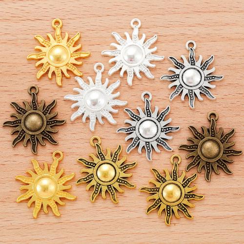 Tibetan Style Pendants, Sun, plated, DIY, more colors for choice, 28x25mm, 100PCs/Bag, Sold By Bag