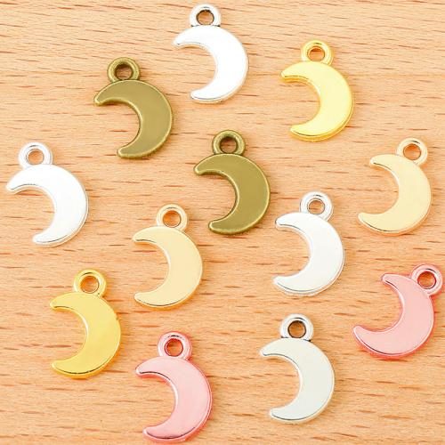 Tibetan Style Moon Pendants, plated, DIY, more colors for choice, 12x9mm, 100PCs/Bag, Sold By Bag