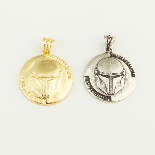 Brass Jewelry Pendants, Round, plated, DIY, more colors for choice, nickel, lead & cadmium free, 23x20x3mm, Sold By PC