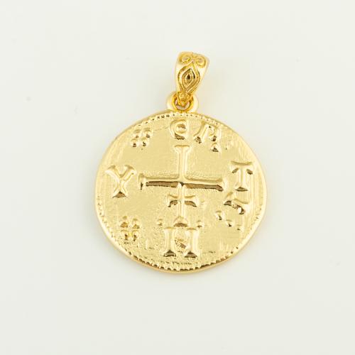 Brass Jewelry Pendants, Round, plated, DIY, more colors for choice, nickel, lead & cadmium free, 21x19x2mm, Sold By PC