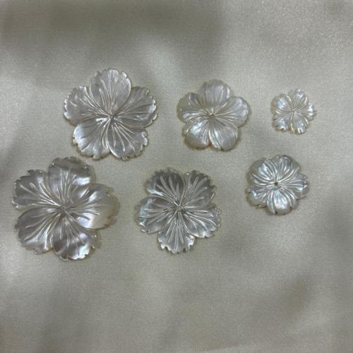 White Lip Shell Beads, Flower, DIY & different size for choice, white, Sold By PC