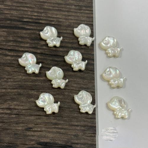 White Lip Shell Beads, Dog, DIY, white, 10x12mm, Sold By PC