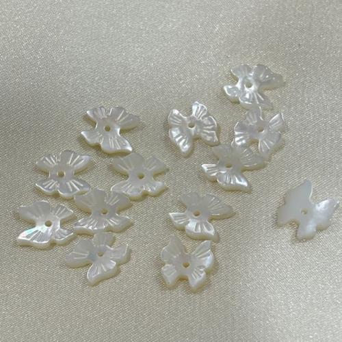 White Lip Shell Beads, Butterfly, DIY, white, 9x10mm, Sold By PC