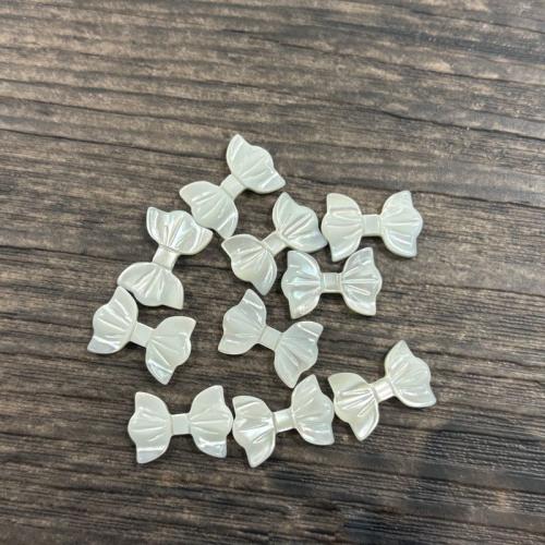 Natural Freshwater Shell Beads, Bowknot, DIY, white, 10x15mm, Sold By PC