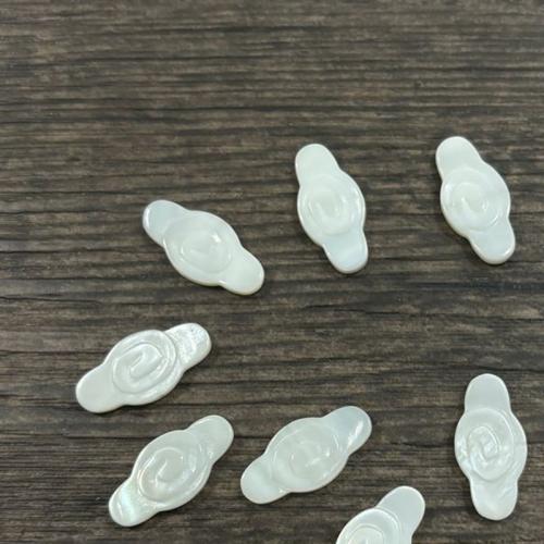 Perles naturelles de coquillage d'eau douce , Haut Coque, papillon, DIY, blanc, 10x20mm, Vendu par PC