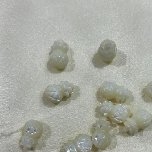 Perles en coquillage blanc naturel, coquille blanche, ananas, DIY, blanc, 10x18mm, Vendu par PC