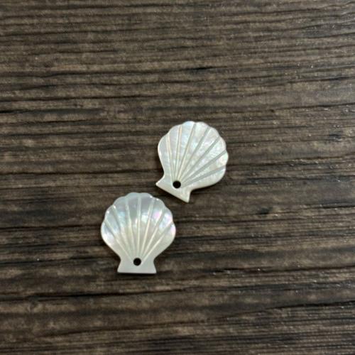 White Lip Shell Pendant, DIY, white, 12x13mm, Sold By PC