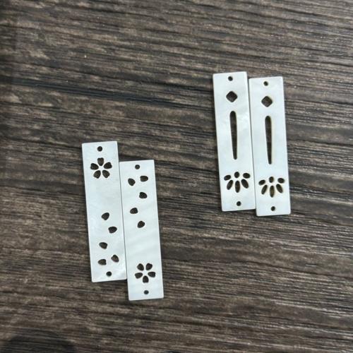 Shell Connector, Rectangle, DIY & different designs for choice, white, 8x30mm, Sold By PC