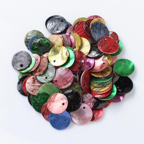 Shell Pendants, Capiz Shell, Round, DIY, mixed colors, 15mm, 100PCs/Bag, Sold By Bag