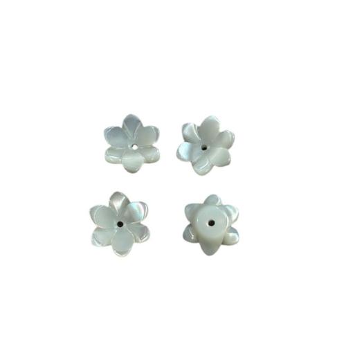 Perles naturelles de coquillage d'eau douce , coquille, fleur, DIY, blanc, 10mm, Vendu par PC