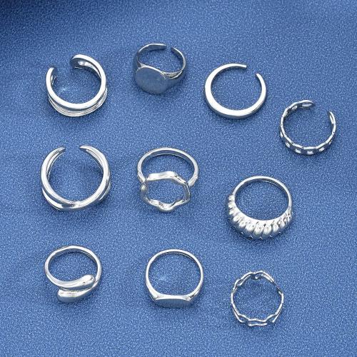 Zink-Legierungsring-Set, Zinklegierung, plattiert, 10 Stück & Modeschmuck & für Frau, keine, verkauft von setzen