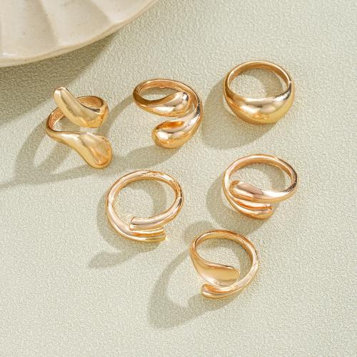 Tibetan Style Ring Set, plated, 6 pieces & fashion jewelry & for woman, golden, Sold By Set