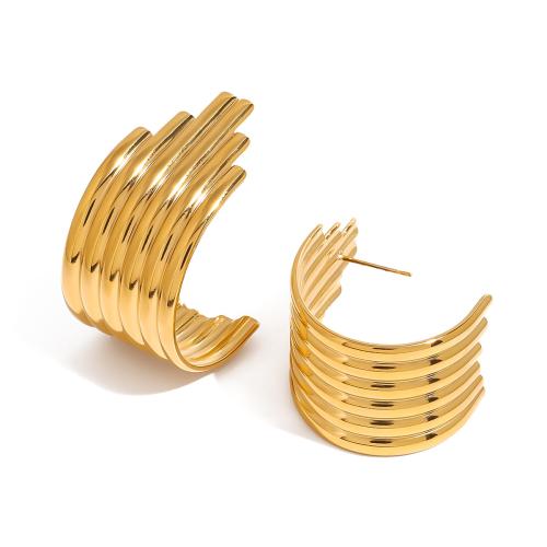 Pendientes de Acero Inoxidable, acero inoxidable 304, chapado, para mujer, dorado, Vendido por Par