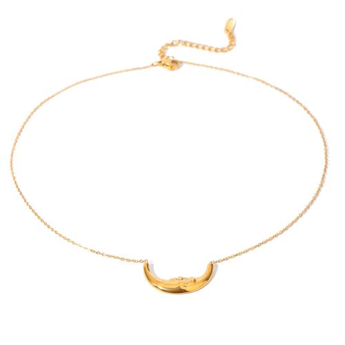 Collier de bijoux en acier inoxydable, Acier inoxydable 304, Placage, pour femme, Or, Vendu par PC