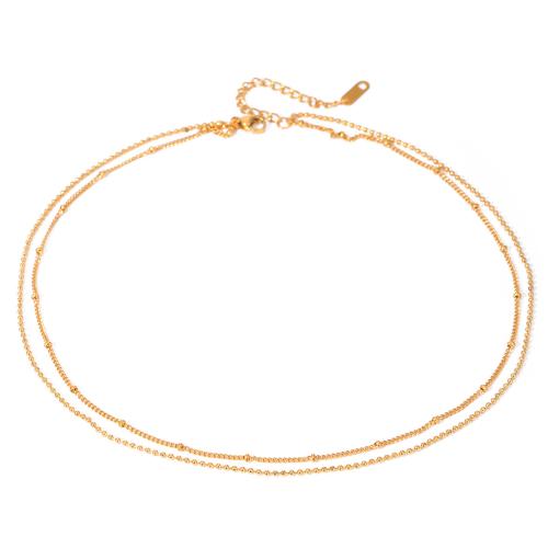 Collier de bijoux en acier inoxydable, Acier inoxydable 304, Placage, pour femme, Or, Vendu par PC