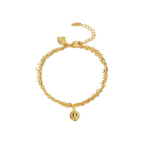 Cúbicos Circonia pulsera Latón Micro pavimenta, metal, chapado, micro arcilla de zirconia cúbica & para mujer, dorado, Vendido por UD