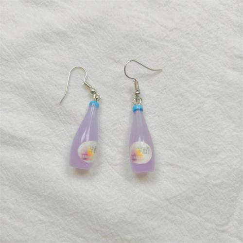 Tibetan Style Drop Earrings, with Plastic, plated, for woman, more colors for choice, 50x10mm, Sold By Pair