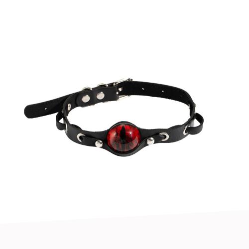 Collar Necklace, Tibetan Style, with Leather & Resin, plated, gothic style & for woman, black, Sold By PC