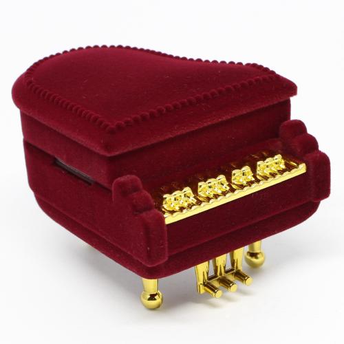 Multifunctional Jewelry Box, Flocking Fabric, portable & dustproof, red, 53x64x55mm, Sold By PC