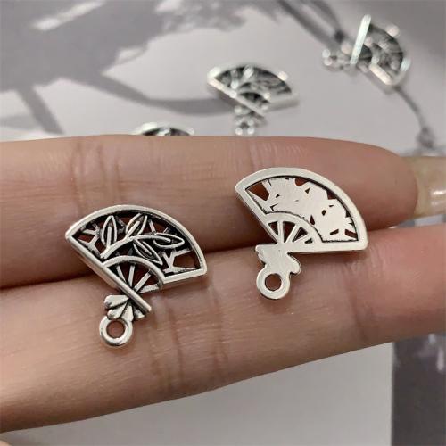 Tibetan Style Pendants, Fan, antique silver color plated, DIY, 18x17mm, 100PCs/Bag, Sold By Bag