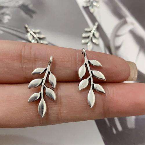 Tibetan Style Leaf Pendants, antique silver color plated, DIY, 11x24mm, 100PCs/Bag, Sold By Bag