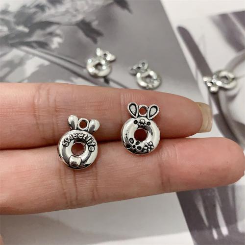 Tibetan Style Animal Pendants, Rabbit, antique silver color plated, DIY, 10x14mm, 100PCs/Bag, Sold By Bag