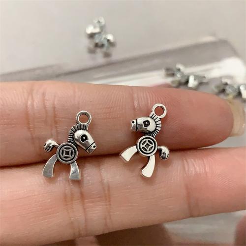 Tibetan Style Animal Pendants, Horse, antique silver color plated, DIY, 11x14mm, 100PCs/Bag, Sold By Bag