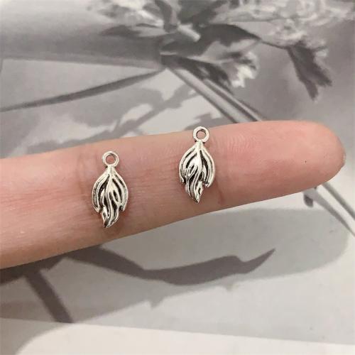 Tibetan Style Leaf Pendants, antique silver color plated, DIY, 6x13mm, 100PCs/Bag, Sold By Bag