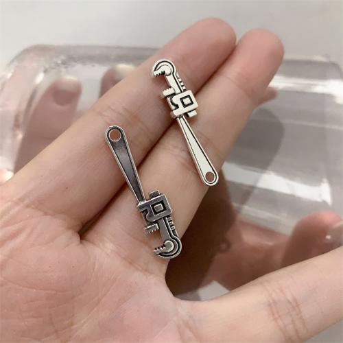 Zinc Alloy Tool Pendants Wrench antique silver color plated DIY Sold By Bag