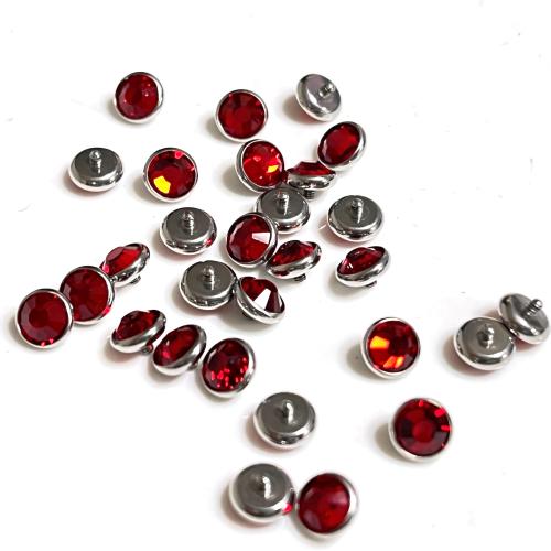 Titanium Alloy Lip Piercing Stud, with Czech Rhinestone, Unisex & different size for choice, more colors for choice, 5PCs/Bag, Sold By Bag