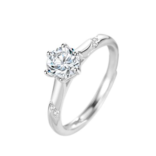 Cubic Zirconia Micro Pave 925 Sterling Silver Rings, fashion jewelry & micro pave cubic zirconia & for woman, Inner Diameter:Approx 17mm, Sold By PC