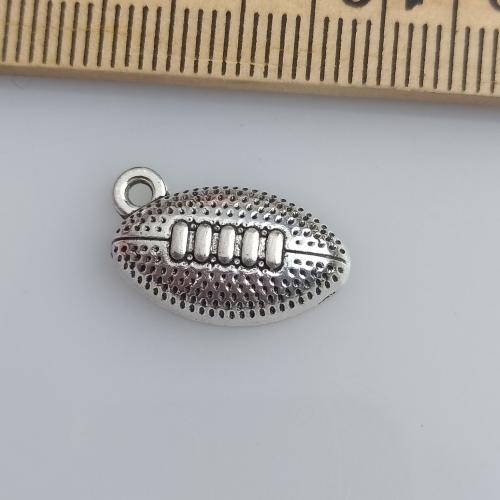 Zink-Aluminium-Anhänger, Zinklegierung, Rugby-Ball, DIY, 11x18mm, 100PCs/Tasche, verkauft von Tasche